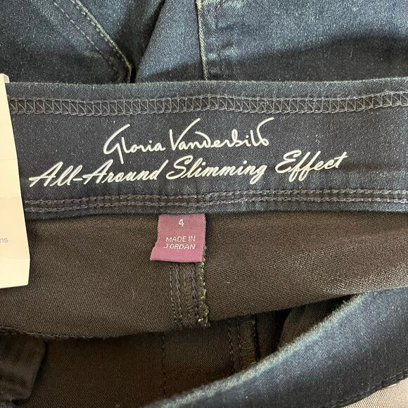 Gloria Vanderbilt Avery Pull-On Slim Fit Stretch Dark Denim Jegging Jeans 4 NWT - Picture 4 of 15